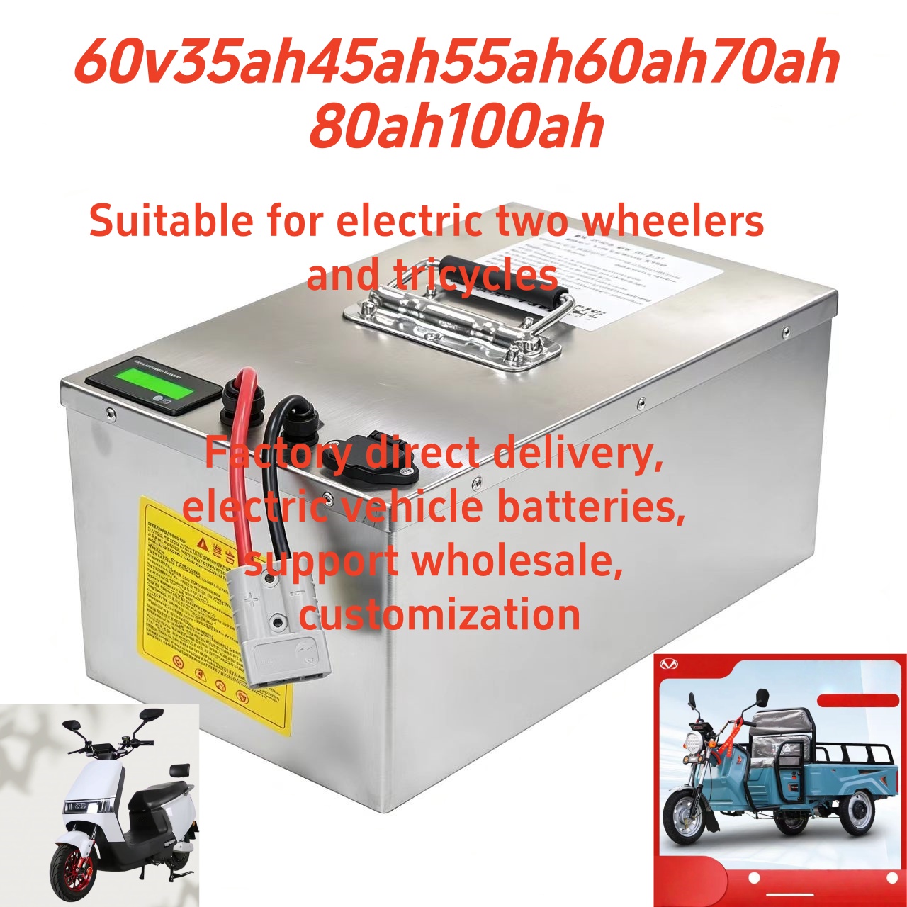 60V 50Ah Electric Scooter Battery - 60V35Ah 50Ah 100Ah LiFePO4 Güneş Enerjili